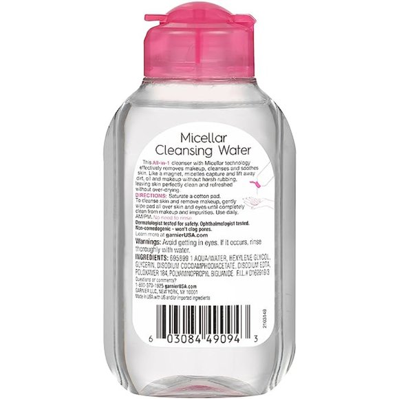 Garnier SkinActive Micellar Cleansing Water, All-in-1 Makeup Remover  3.4 FL OZ - Picture 2 of 2